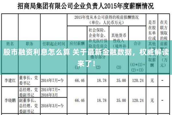 股市融资利息怎么算 关于最新金融数据，权威解读来了！