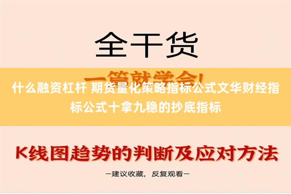 什么融资杠杆 期货量化策略指标公式文华财经指标公式十拿九稳的抄底指标