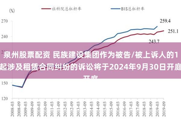 泉州股票配资 民族建设集团作为被告/被上诉人的1起涉及租赁合同纠纷的诉讼将于2024年9月30日开庭