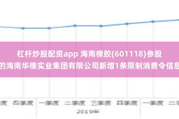 杠杆炒股配资app 海南橡胶(601118)参股的海南华橡实业集团有限公司新增1条限制消费令信息