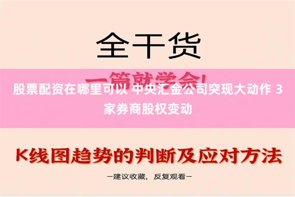 股票配资在哪里可以 中央汇金公司突现大动作 3家券商股权变动